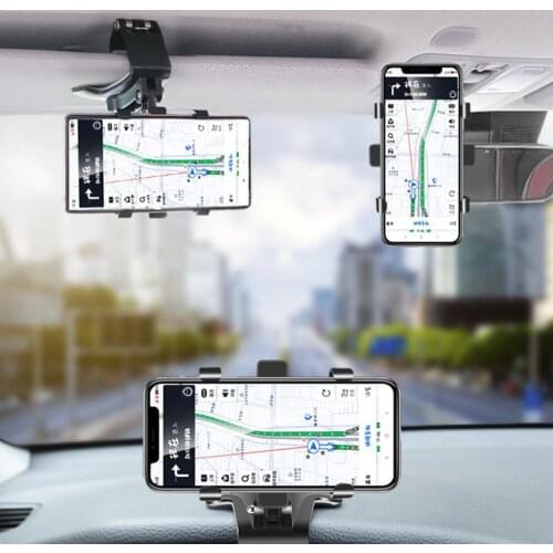 Multifunctional dashboard car phone holder 360 degree mobile phone holder car rearview mirror sun visor GPS navigation bracket