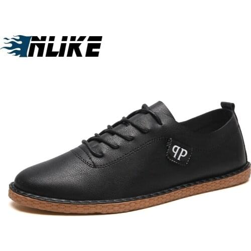 Men Casual Shoes Pu Leather Breathable Male Shoes Footware Outdoor Canvas Shoes Lace-Up