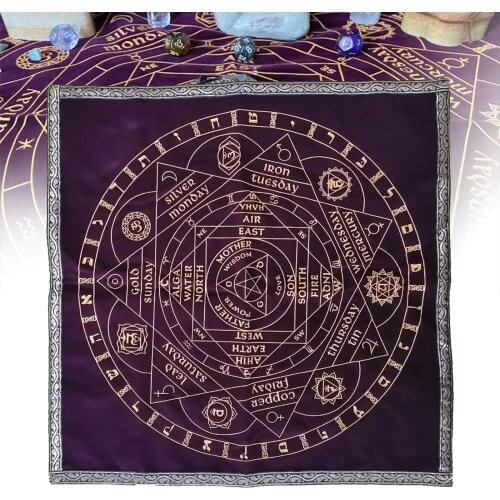 Soft Velvet Astrology Altar Tarot Divination Cards Tablecloth Tapestry 23x23 Inches