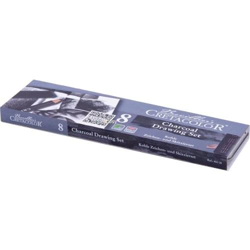 CRETACOLOR Charcoal Pocket Pencil Set, 8 Pieces, multicolor (460 08)