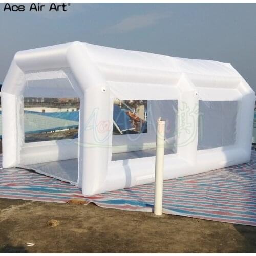Bueatiful White Arch Tunnel Inflatable Spray Painting Booth / Portable Paint Car Tent With Filter Mesh For Auto repair shop