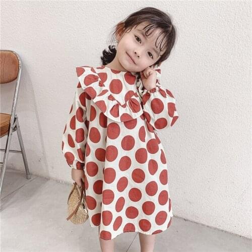 Charming 100% Cotton Spring Summer Girls Dress Kids Teenagers Children Clothes Outwear Special Occasion Long Sleeve High Quality