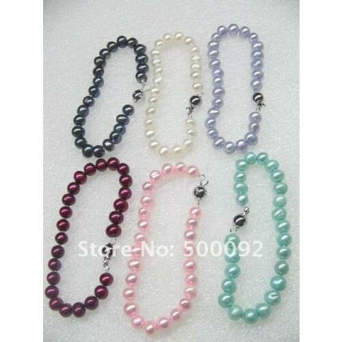 Wholesale 7-8MM multicolor freshwater pearl Bracelet free shipping