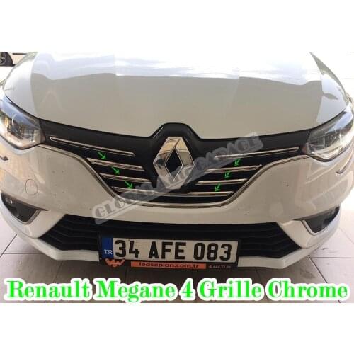 For Renault Megane 4 Sedan Hatchback Front Grille Chrome 2016 2017 2018 2019 2020 Front Grille Grill 5 PCS Auto Car Accessory