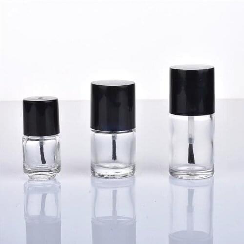5pcs/lot 5/8/10/15ml Transparent Nail Polish Empty Bottle Nail Polish Glass Refillable Bottles With Brush Cap for Nail Art