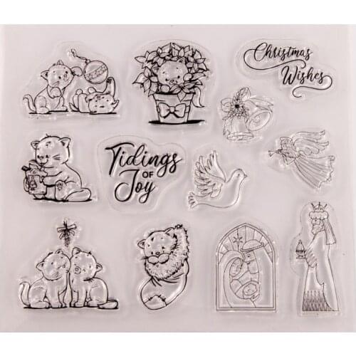 Christmas animals Transparent Clear Silicone Stamp/Seal for DIY scrapbooking/photo album Decorative clear stamp sheets