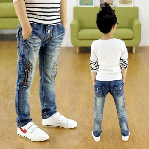 Retail High quality autumn kids pants boys girls baby jeans children jeans for boys casual denim pants 4-12Y toddler clothing