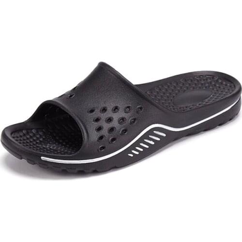 2019 New Hotel Home Summer Bathroom EVA Large Size Slippers Mens Fashion Beach Shoes Hole Slippers Mens Sandals