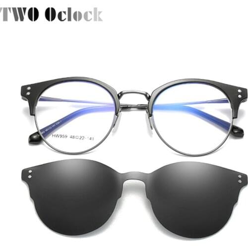 Tony Stark Magnet Sun Glasses Prescription Sunglasses Women Men Polarized Round Prescription Myopia Sunglasses 2 In 1 Z959