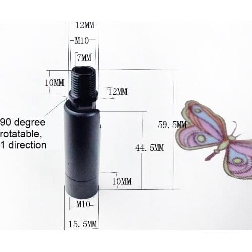 Steel light hanger connector inner outer M10x1 rotatable holder fastener 90 degree direction Wall lamp Lighting