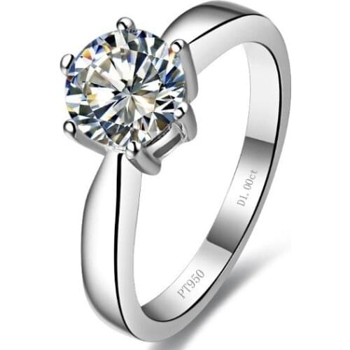 Classic 1 Carat Test As Real Genuine Moissanite Engagement Ring Fabulous Promise Anniversary Gift Engrave words For Free