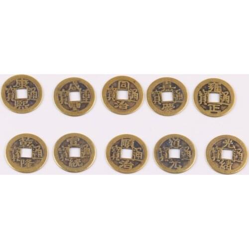 6pcs diy jewelry accessories handmade bead weave Chinese knot jade line pure retro ten emperor copper coins