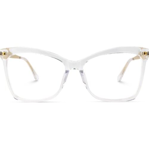 Zeelool Oversized Butterfly Eyeglasses Frame for Women with Non-prescription Clear Lens Isaebella FP0044