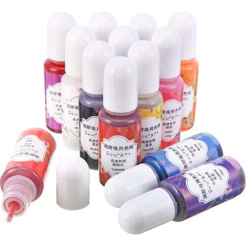Liquid Epoxy Pigment Resin Colorant Jewelry Pigment 13 Colors 10 Grams Translucent Epoxy UV Resin Coloring Dye