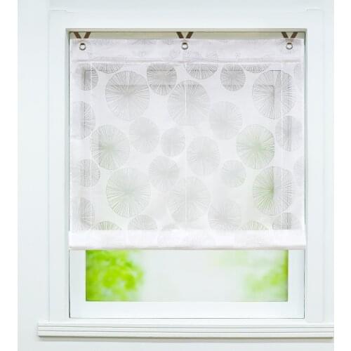 Roman Curtain Round Printing Panel Tulle Voile For Home Kitchen Window Drapes Sheer Living Room Cafe Balcony 1PCS