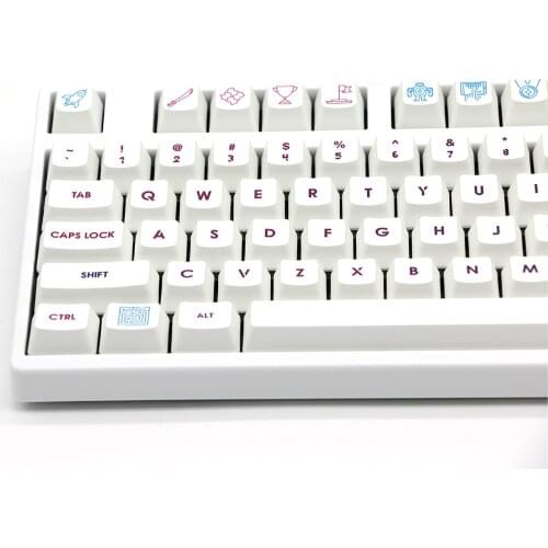 104 Key PBT Keycap DYE-SUB OEM Profile Personalized Minimalist White Game Cartoon Keycap For Gaming Mechanical Keyboard
