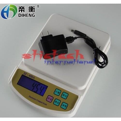 By dhl or ems 20pcs useful SF-400A Digital Scale For Household Use 10kg/1g Electronic Kitchen Scale With Backlight and adapter