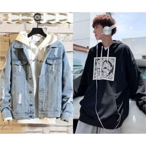 2020 casual fashion mens denim jacket mens bomber jacket original night style loose matching new sweater top 30 style