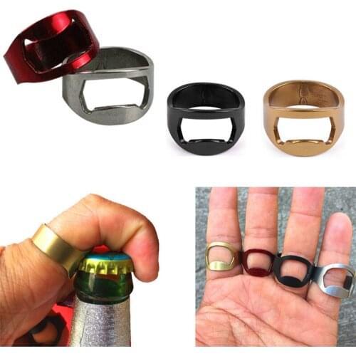 3pc Stainless Steel Ring Opener Creative Monument Wine Bottle Opener Finger Ring Opener Diameter 22mm Kitchen Home Outside Party