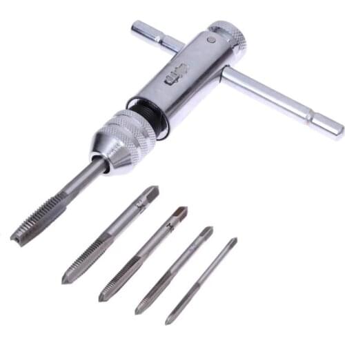 5PCS Metric Tap Set Of Taps Drill Bits Hand Tool Sets M3-M8 Machine Spiral Point Screw Thread Taps And Dies Set Metal Wood