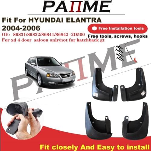 ReadyStock Car Automotive MudFlaps For Hyundai Elantra 2004-2006 2D500 4pcs/Set Molded Splash Guards Front Rear Mud Flap Mudguar