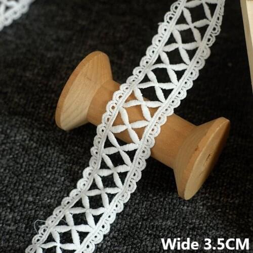 3.5CM Wide White Black Cotton Hollow Out Embroidered Skirts Fringe Ribbon Lace Collar Cuffs Trim DIY Garment Sewing Accessories