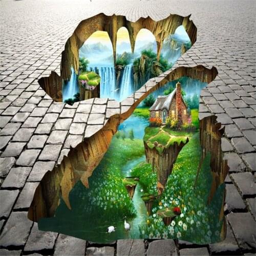 Beibehang 3D Custom Photo Floor 3D Wallpaper for Bathroom Mural-3d PVC Wall paper Self-adhesive floor tiles Wallpaper-3d