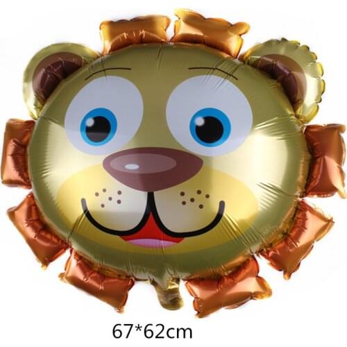 Large lion head aluminum foil balloon cartoon animal lion forest theme childrens birthday party decoration arrangement balloons