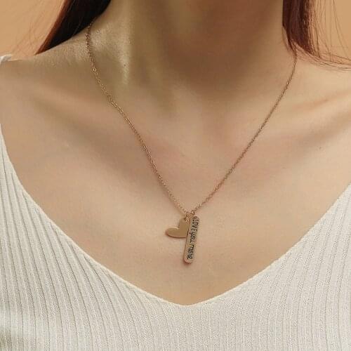 2021New Fashion Simple Personality Sweater Chain Fresh and Creative Love Metal Pendant Necklace for Women Jewelry Gifts