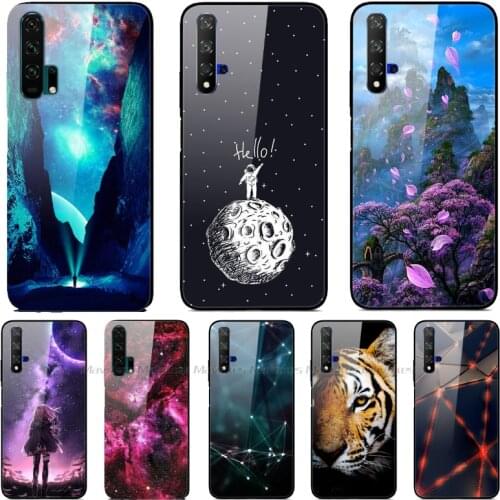 For Honor 20 Lite HRY-LX1T Case Tempered Glass Back Cover Phone Case For Huawei Honor 20 Pro Lite Honor20 YAL-L21 YAL-L41 Bumper