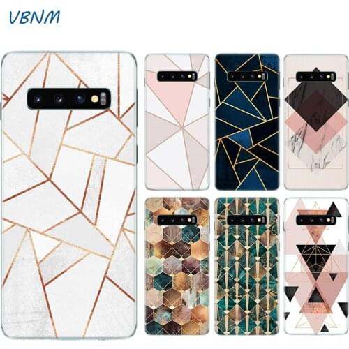 Light Gold Pink Geometric Case For Samsung Galaxy S20+ S20 Ultra S10 S9 S8 Plus S10E S6 S7 Edge Note 20 8 9 10 Pro Cover