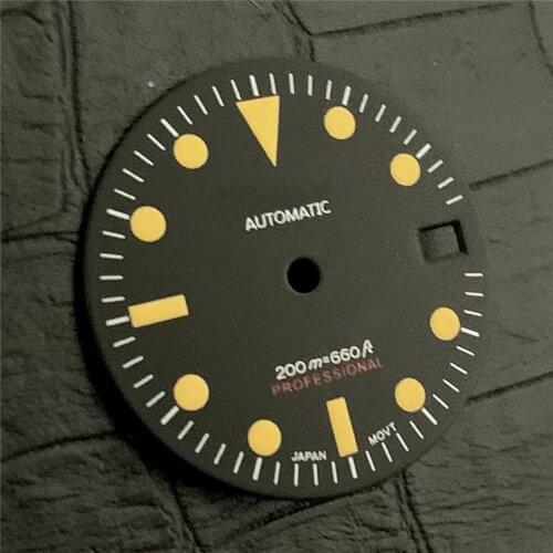 28.5MM Watch Dial Nail Green Luminous Dial with Calendar for NH35 Watch Movement