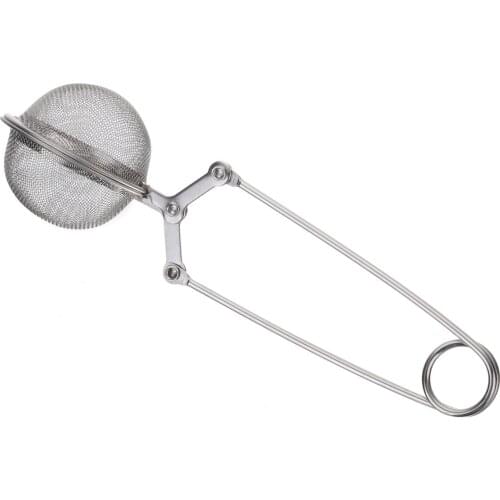 Mayitr 1pcs Stainless Steel Tea Infuser Mesh Spice Infuser Herb Tea Filter Strainer Handle Mesh Ball Spoon for Home Kitchen