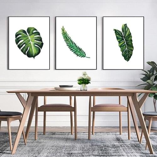 Nordic Canvas Painting Prints Leafs Green Plants Tropical Leaf Poster And Prints Wall Art Pictures For Living Room Home Decor