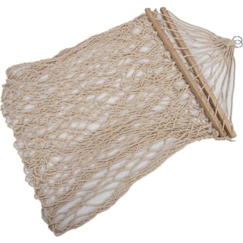 White Cotton Rope Swing Hammock Hanging on the Porch or on a Beach