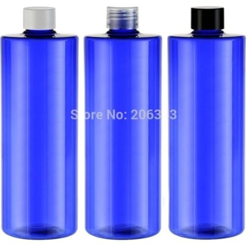 500ml blue plastic bottle, PET TONER BOTTLE with plastic white/transparent/black lid