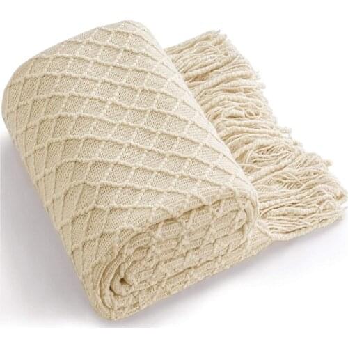 Inyahome Acrylic Blankets For Sofa