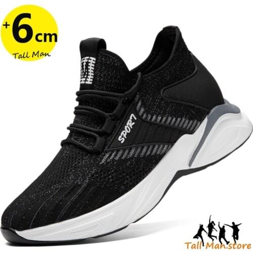 Elevator Shoes Men Sneakers Height Shoes Height Increasing Shoes Heightening Shoes Mesh Shoes Fashion Sport Shoes Tall Shoes