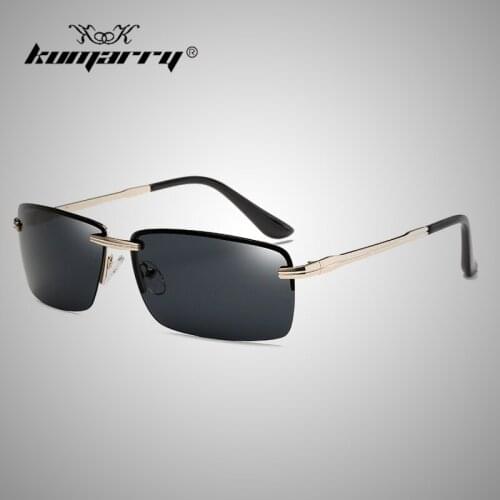 KUMARRY 2020 Square Rimless Polarized Sunglasses Men Sports Drivers Fishing Anti-Glare Sun Glasses Goggle UV400 Mirrored KTM025