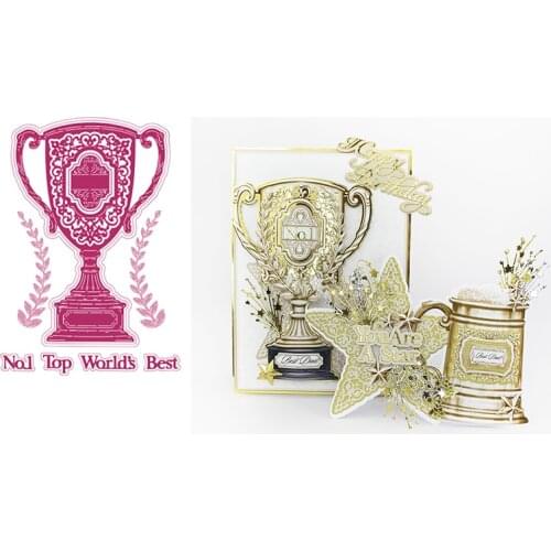 Trophy Card Shape Metal Cutting Dies Scrapbook Diary Decoration Stencil Embossing Template DIY Greeting Card Albums 2021 NEW