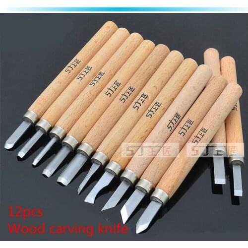12pcs Wood Carving Knife Set Hand Woodworking Tools Woodcut Wood carving knife DIY tool knife