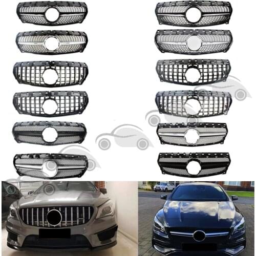 Front Bumper Racing Grill Billet Grille Cover For Mercedes-Benz W117 CLA-Class 2013-2019 Diamond