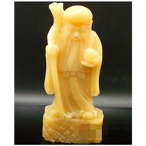 Natural authentic rice topaz original stone carving birthday ornament collection town house Feng Shui jade decoration