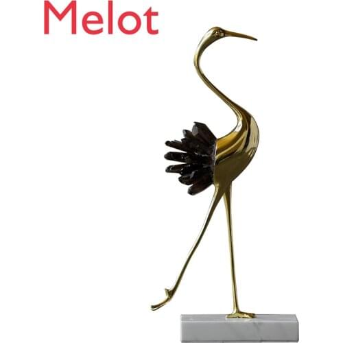 Affordable Luxury Crystal Crane Decoration New Chinese Style Home Decorative TV Cabinet Living Room Master Handmade Lucky Taste