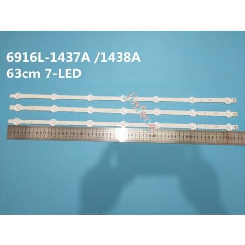 New original)3 PCS*7LEDs 630mm LED backlight strip perfect compatible for LG 32ln541V 32LN540V 6916L-1437A 6916L-1438A