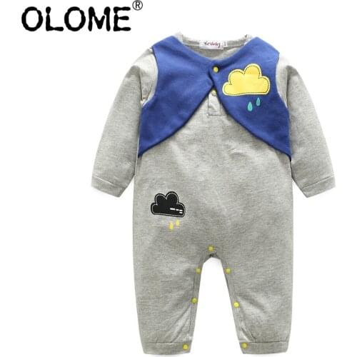 OLOME Autumn Infant Baby Clothing Cotton Sleepwear for Newborns Cute Toddler Boy Clothes Baby Winter Clothes Sweet Baby Onesie