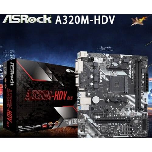 Socket AM4 ASRock A320M-HDV Motherboard AMD A320 DDR4 PCI-E 3.0 32GB VGA DVI HDMI M.2 SATA Can suporrt 3100 Desktop A320