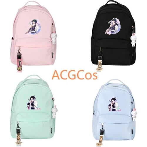 Demon Slayer Kimetsu no Yaiba Kochou Shinobu Cosplay Backpack Student School Shoulder Bag Laptop Travel Rucksack Gift