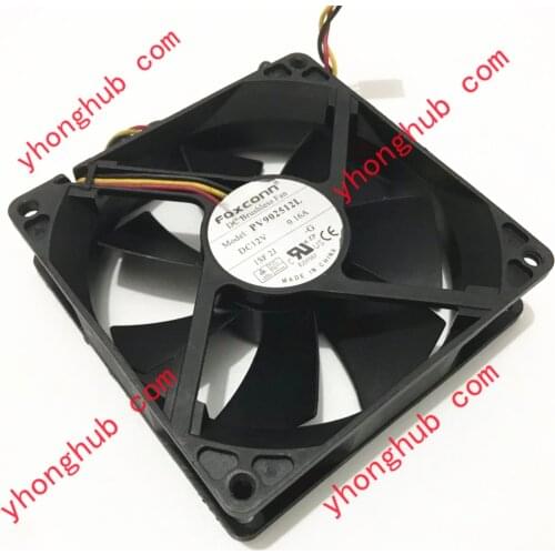 FOXCONN PV902512L DC 12V 0.16A 3-wore 90x90x25mm Server Cooling Fan