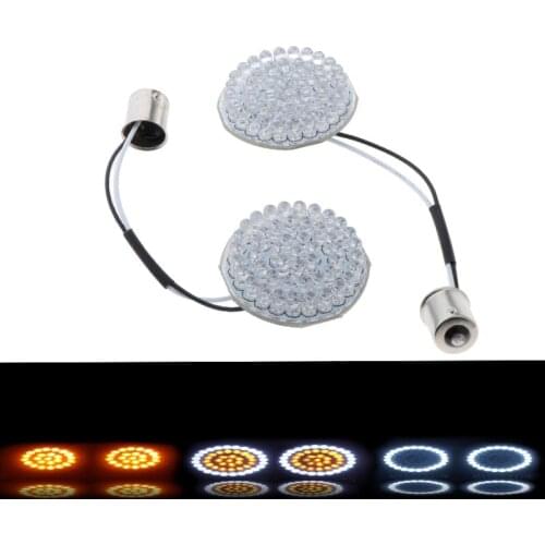 2pcs 2 Inch Yellow Motorcycle Bullet LED Turn Signal Light for Harley Model